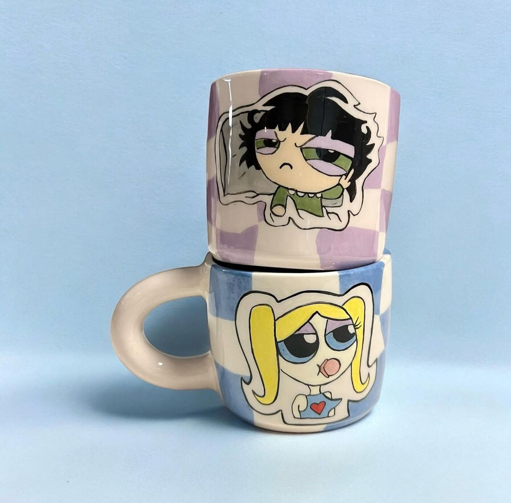 Powerpuff Girls Seramik Kupa – 350 ml (Bubbles & Buttercup)
