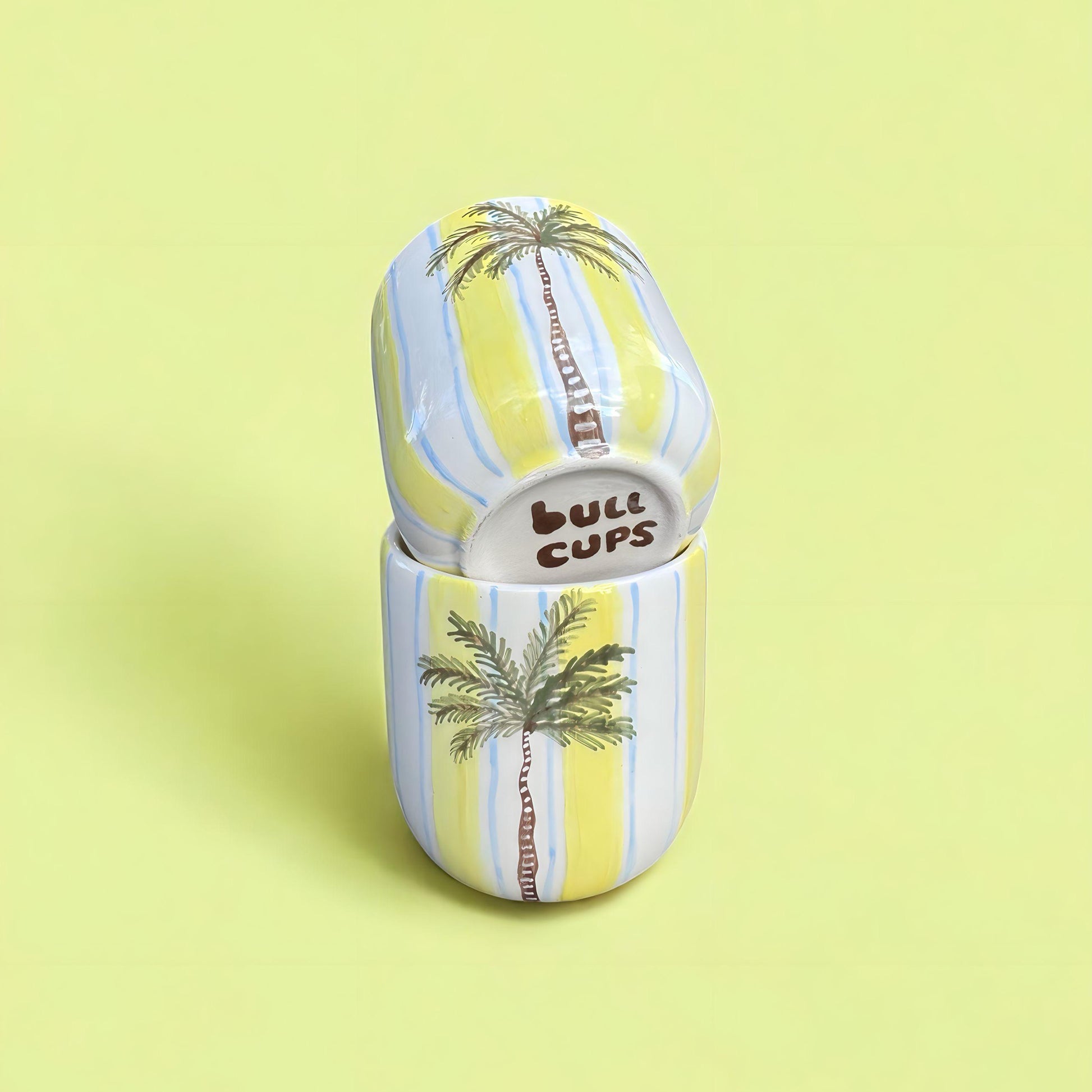 Palm Dreams Seramik Bardak – Tropik Renklerde Yaz Hissi