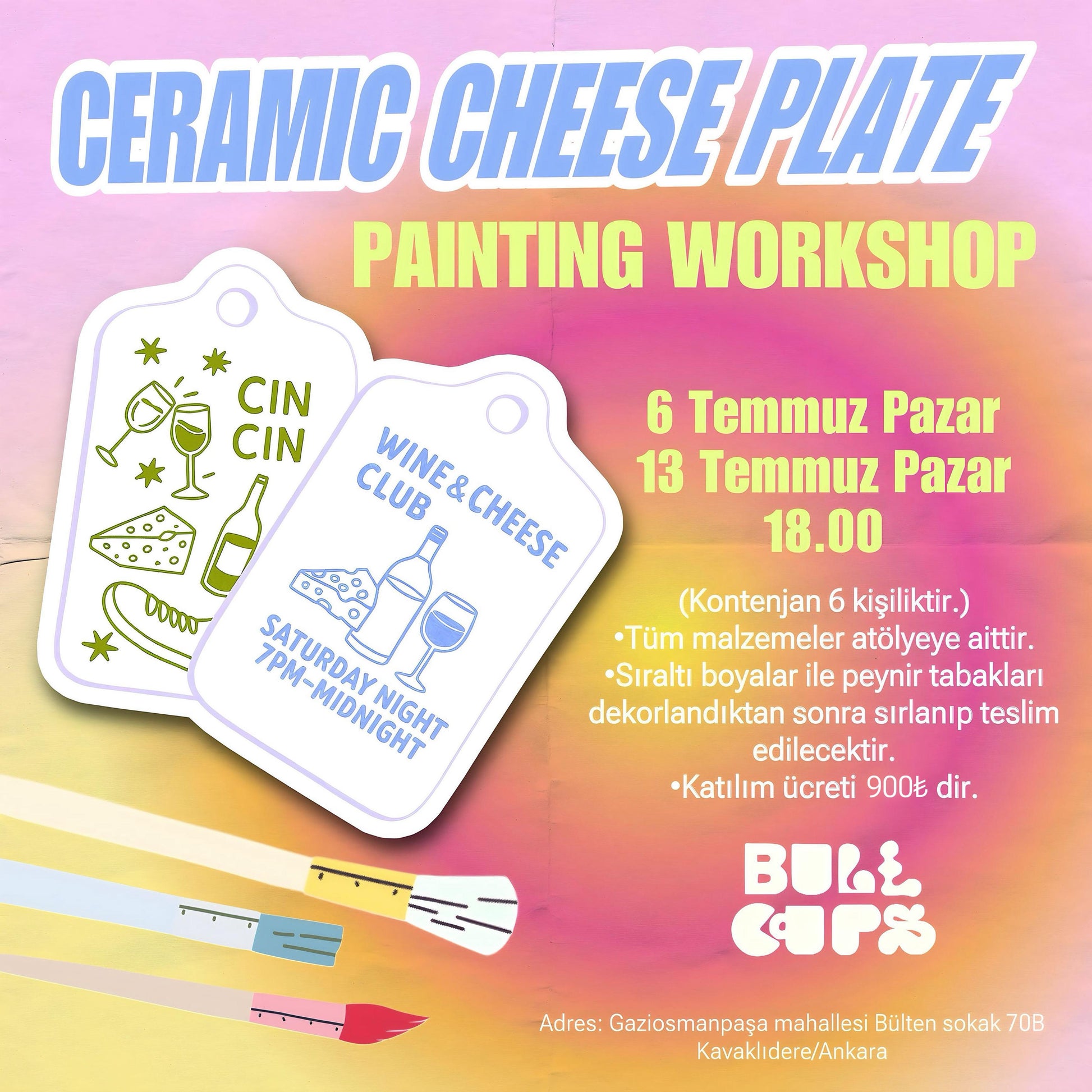 Ceramic Cheese Plate Painting Workshop 6 & 13 Temmuz